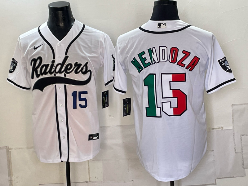 Men 2026 Oakland Raiders #15 Mendoza white Nike Limited NFL Jersey 093005->oakland raiders->NFL Jersey